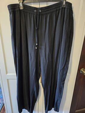 croft & barrow Black Women's Drawstring  Casual Pants Size 2X